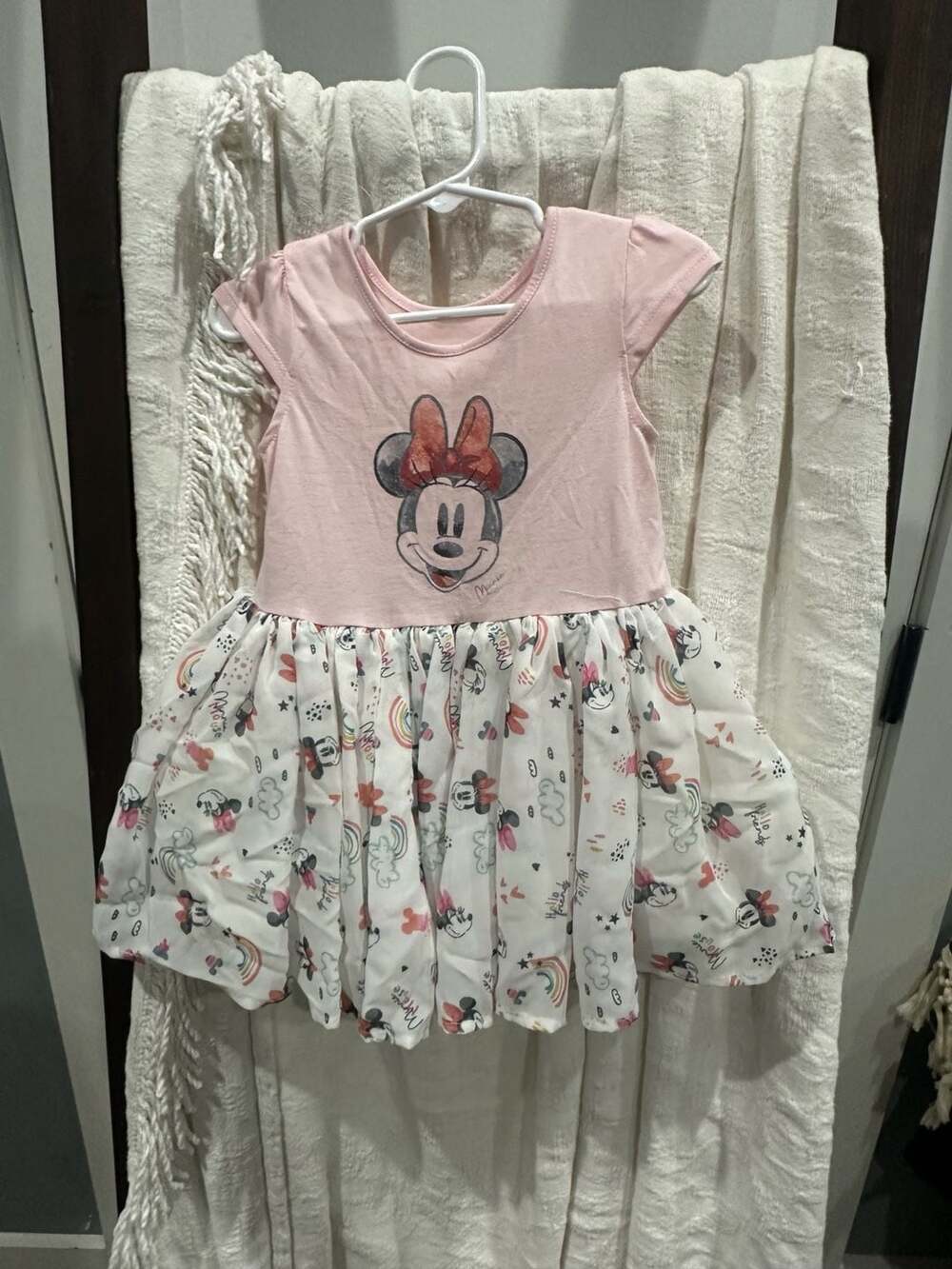 Disney Junior Minnie Mouse Dress Size 18M Pink White